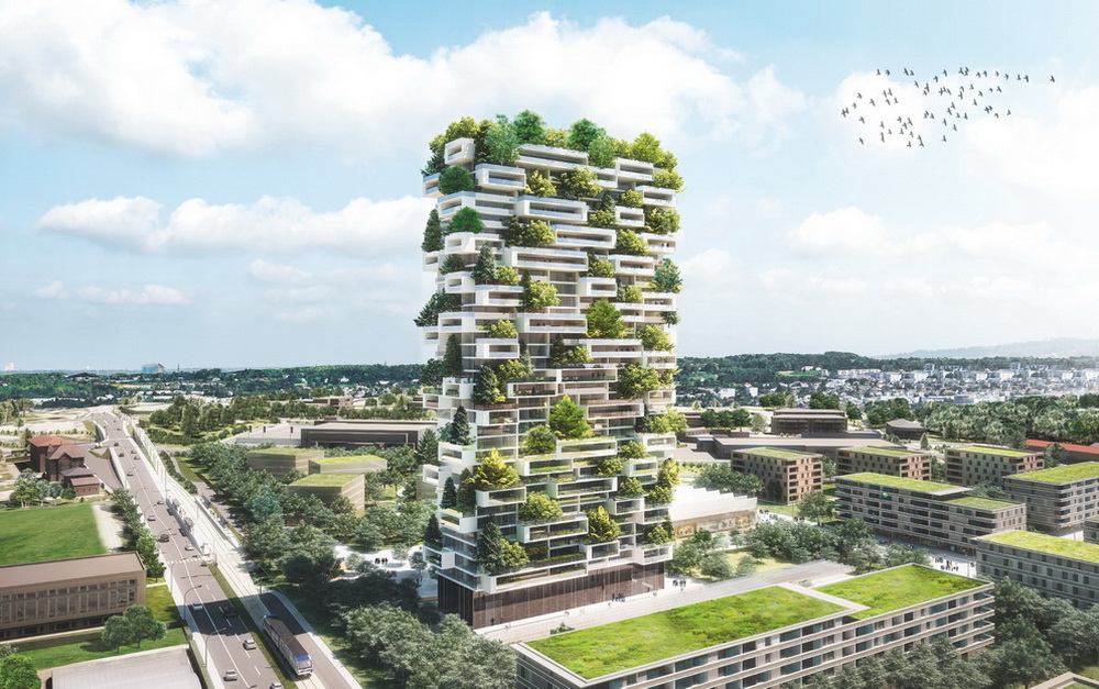 В Швейцарии построят 117-метровый жилой дом, покрытый деревьями
